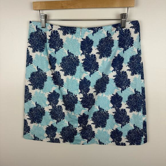 Vineyard Vines Womens Blue Coral Skirt Sz 8 | Nautical Beachy Vacation Preppy - Picture 3 of 9
